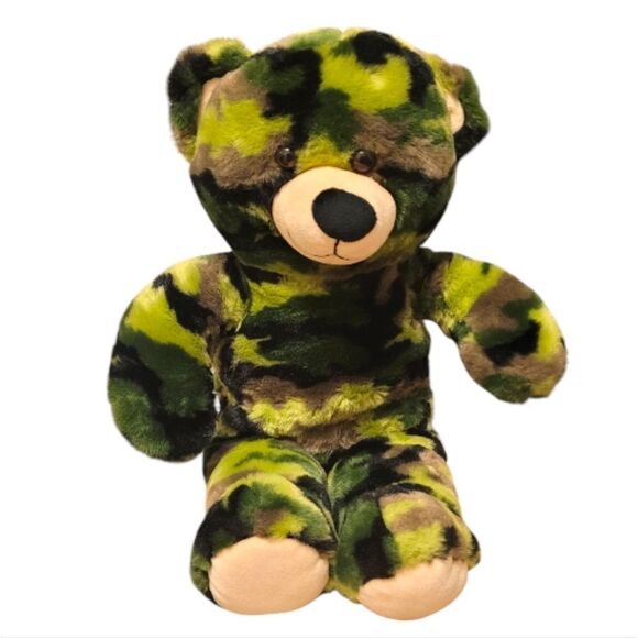 Build A Bear Camouflage Plush Teddy Stuffed Animal 2010 Rare - Picture 1 of 5